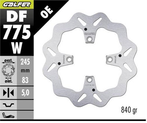 TARCZA HAMULCOWA TYŁ DUCATI 1098 '07-; PANIGALE '18-; STREETFIGHTER '09- (WAVE DISC) (245X83X5MM)