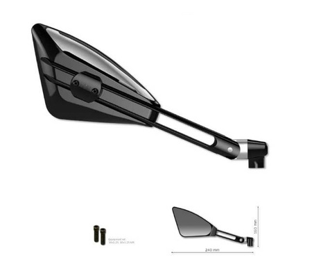 Lusterko lewe viper regulowane (aluminium) kolor czarny