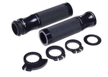 Manetki motocyklowe czarne CNC kierownica 22mm