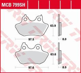 Klocki hamulcowe kh434 sinter street harley davidson 1450 / 1584 / 1800 06-10, tył