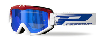 Gogle pg3201 fl atzaki kolor czerwony biały (szyba pg 3246c niebieska lustrzana antiscratch, no fog, anti uv) (3201-130 fl;pz3201robifl)
