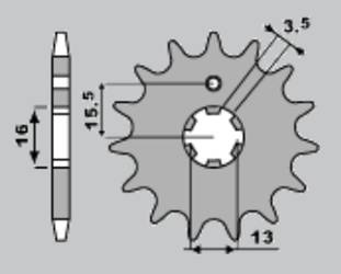 Zębatka przednia 542 13 yamaha dt 80 mx '83-'84