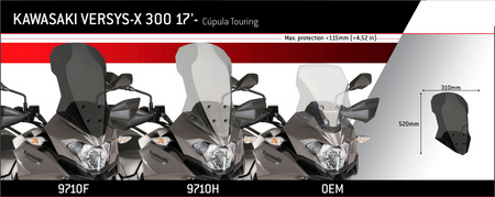 Szyba Turystyczna Puig Do Kawasaki Versys-X 300 17-20 Przezroczysta