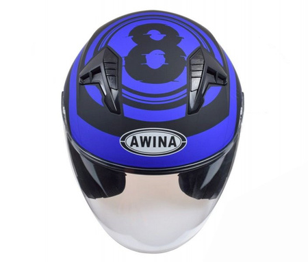 Kask otwarty na skuter quad motocykla czarny-niebieski mat