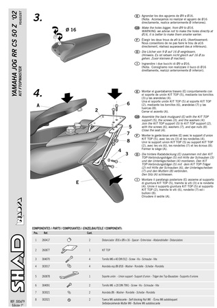 Stelaż kufra tylnego Shad do Yamaha Jog II 50 ( 02 - 14 -15 )