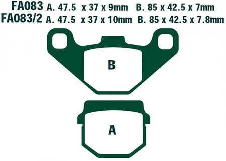 KLOCKI HAMULCOWE DO QUADA I MOTOCYKLA EBC FA083TT