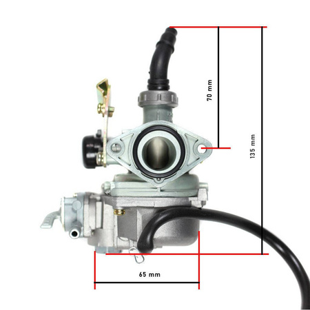GAŹNIK DO MOTOROWERÓW BIEGOWYCH Z KRANIKIEM PALIWA