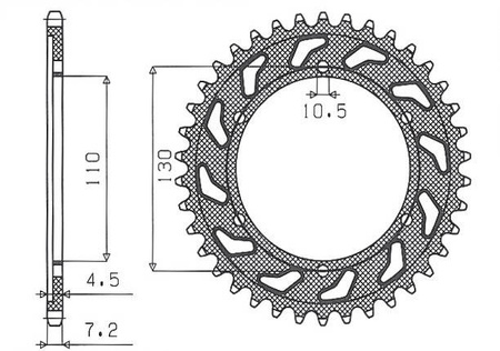Zębatka tylna 4385 43 suzuki gsxr 600 '11-'15, yamaha mt-07 '14-'16 (jtr1876.43) (łańc. 525) (438543jt)