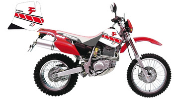 Komplet naklejek (oklein) yamaha tt 600r '97-'05 dream 2, kolor biały/czerwony