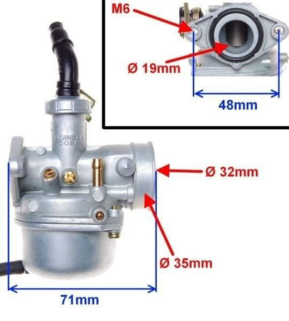 Gaźnik do motocykla ATV 110 cm3 ssanie na linkę