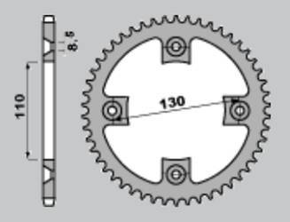 Zębatka tylna aluminiowa kolor czarny 4306 57 honda cr 85 '03-'07, crf 150 '07-'22 (+5) (jtr215.57)