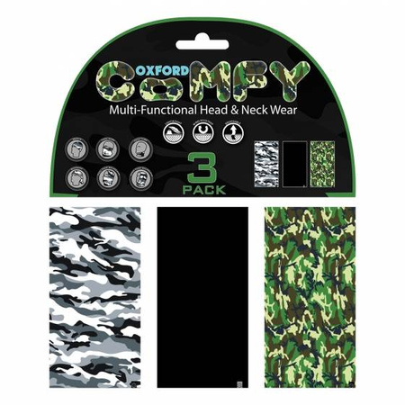 Oxford kołnierz wielofunkcyjny wiatroodporny comfy 3 sztuki w opakowaniu kolor camo