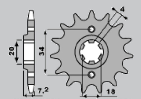 Zębatka przednia 329 13 honda ca125 rebel '95-'01, mtx125r '83-'94, nsr125 '89-'91