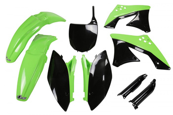 Komplet Plastików (Full Kit) Z Osłonami Teleskopów (Amortyzatorów) Kawasaki Kxf 250 '09- '12 Kolor Oem (Zielony/Czarny) (Ka212e999)