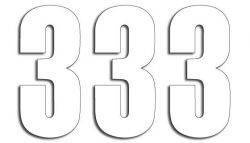 Numery startowe 13cm x 7cm proste, kolor biały nr3 (3szt.)