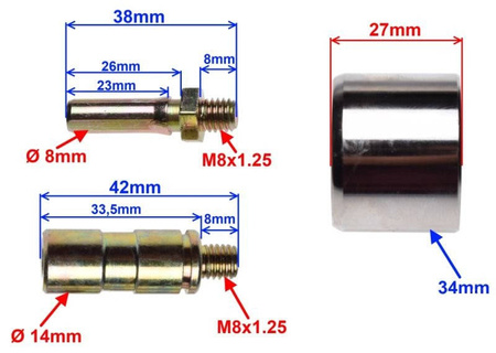 Zestaw naprawczy zacisku Skuter 2T 4T 1-tłoczek QT