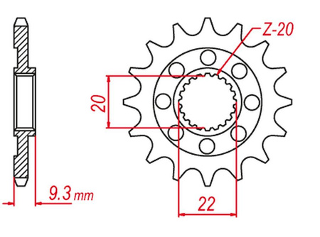 Zębatka przednia 2146 14 kawasaki kxf 250 '06-'20 (jtf1446.14)