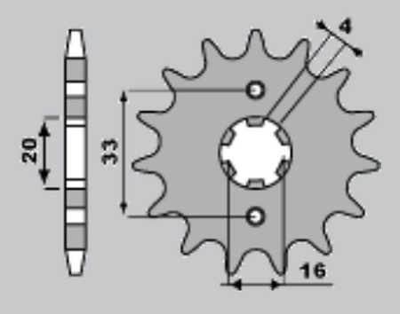 Zębatka przednia 514 12 kawasaki kx 125 '84-'93 (jtf422.12)