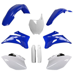 KOMPLET PLASTIKÓW (FULL KIT) YAMAHA YZ 250F '06-'07; YZ 450F '06-'07 W ZESTAWIE TABLICA PRZEDNIA (8658100001) I OSŁONY AMORTYZARORÓW (8398100001) KOLOR NIEBIESKI BIAŁY OEM