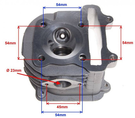 Głowica skutera 150 GY6-150 z zaworami oraz wałkiem rozrządu