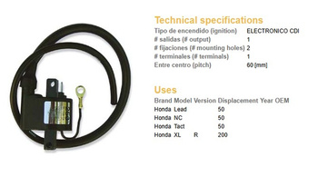 Dze 2022/08 cewkomoduł honda lead/nc/tact 50, xl 200r (wszystkie roczniki)