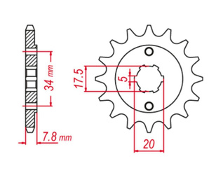 Zębatka przednia 279 13 honda xr 250r '90-'96, crf 150 '03-'18, crf 230 '03-'19 (jtf327.13)