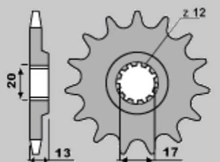 Zębatka przednia 2123 12 husqvarna 124