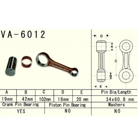 Vesrah korbowód yamaha yz426f / wr426f
