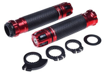 Manetki motocyklowe czerwone na kierownicę 22 mm