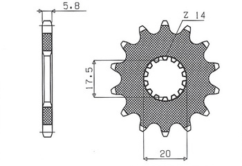Zębatka przednia 440 13 yamaha yz 125 '87-'04 (jtf564.13) (łańc. 520) (44013jt)