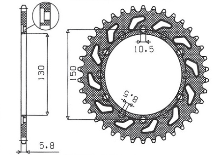 ZĘBATKA TYLNA 236 47 / 245 47 HONDA NX 650 95-01, YAMAHA XJ 6 09-15, YAMAHA WR 250R '08-'10 (JTR245/2.47) (JTR245/3.47) (ŁAŃC. 520) (24547JT)
