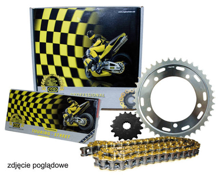 Zestaw napędowy triumph tiger 800 xc/xr (13-20) (16/50/124/525zre) łańcuch  do 750 ccm złoty (z-ring), zębatka p/t afam