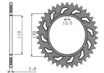 Zębatka tylna 504 43 kawasaki ninja 250 09-11 (jtr486.43) (łańc. 520) (50443jt)