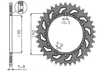 ZĘBATKA TYLNA 236 48 / 245 48 HONDA NX 650 95-01, YAMAHA XJ 6 09-15, YAMAHA WR 250R '08-'10 (JTR245/2.48) (JTR245/3.48) (ŁAŃC. 520) (24548JT)