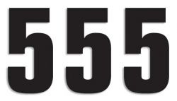 Numery startowe 16cm x 7,5cm proste, kolor czarny nr5 (3szt.)