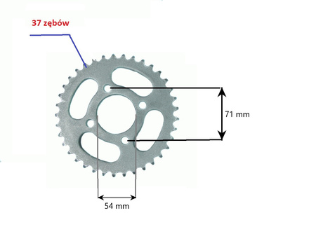 Zębatka tył atv 37 zębów (średnica wewnętrzna 54 mm) ns150fmh-060018