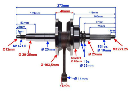 Wał korbowy do Yamaha X Max 125
