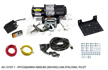 Wyciągarka 4500lb(2041kg) lina stalowa 5.5mm x 15.2m, pilot
