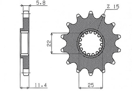 Zębatka przednia 1252 15 ktm lc4 400/600/620/640/690 (jtf1902.15) (łańc. 520) (125215jt)