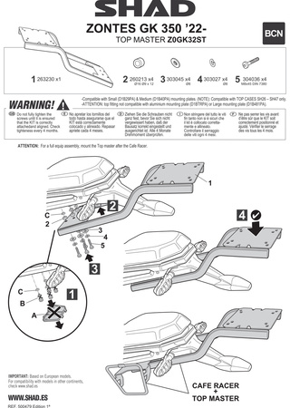 Stelaż kufra tylnego Shad do Zontes GK 350