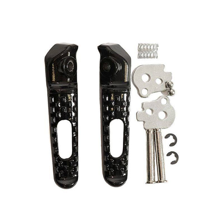 Zestaw podnóżków (podnóżki) pasażera kompletny z mocowaniami honda cbr 600rr / cbr 1000rr '03-14 kolor czarny