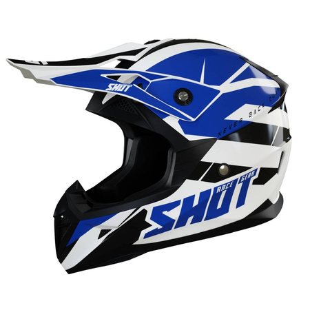 Kask enduro cross Shot Pulse Revenge biały/niebieski/czarny połysk