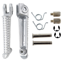 Zestaw podnóżków (podnóżki) kierowcy kompletny z mocowaniami yamaha yzf r1 '98-11, yzf r6 '99-12 kolor srebrny