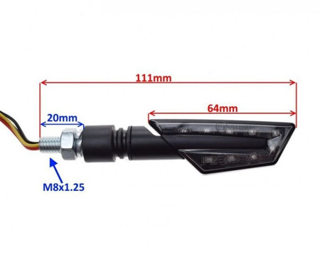 KIERUNKOWSKAZY LED DO MOTOCYKLA PRZEDNIE E8