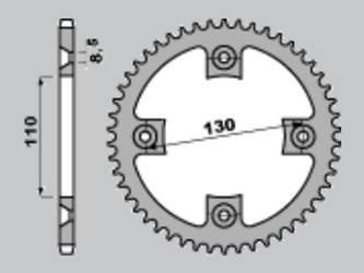 Zębatka tylna aluminiowa (anodowana) 4306 56 czerwona honda cr80/85
