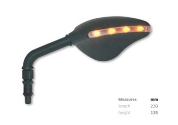 Lusterko prawe uniwersalne z kierunkowskazem led (kolor czarny) m10x1,25