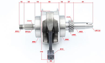 Wał Korbowy Power Force Z Łożyskami Bashan 200/250cc Bas12-018