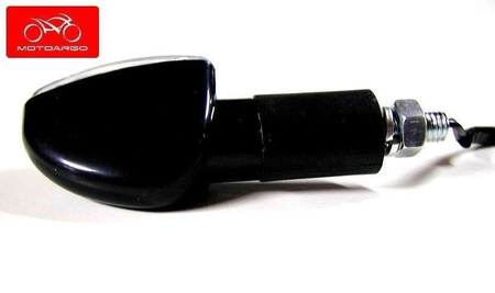 KIERUNKOWSKAZ CZARNY BIAŁE SZKŁO DIODY LED CZARNY