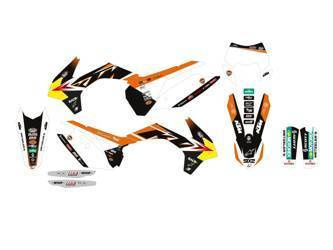 Komplet naklejek (oklein) ktm sx-sxf 13-15, exc 14-16 replica trophy 2022, kolor czarny/pomarańczowy