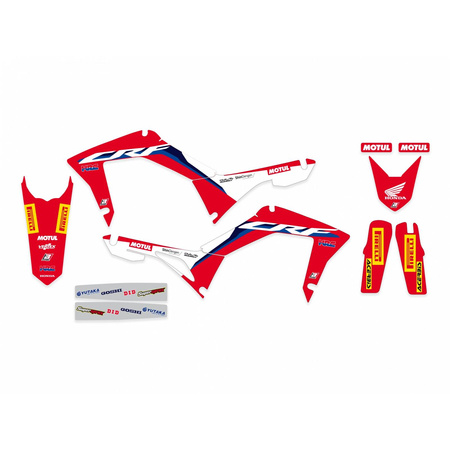 Komplet naklejek (oklein) honda crf 250r '18-'21, crf 450r '17-'20, 450x 17-20 replica team hrc 20/21 kolor czerwony/ biały